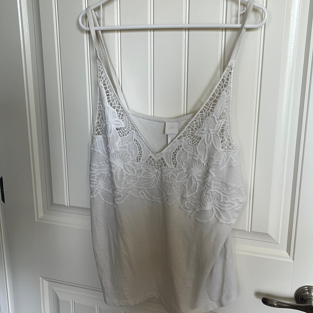 H&M knit camisole with lace inset size L - NWOT